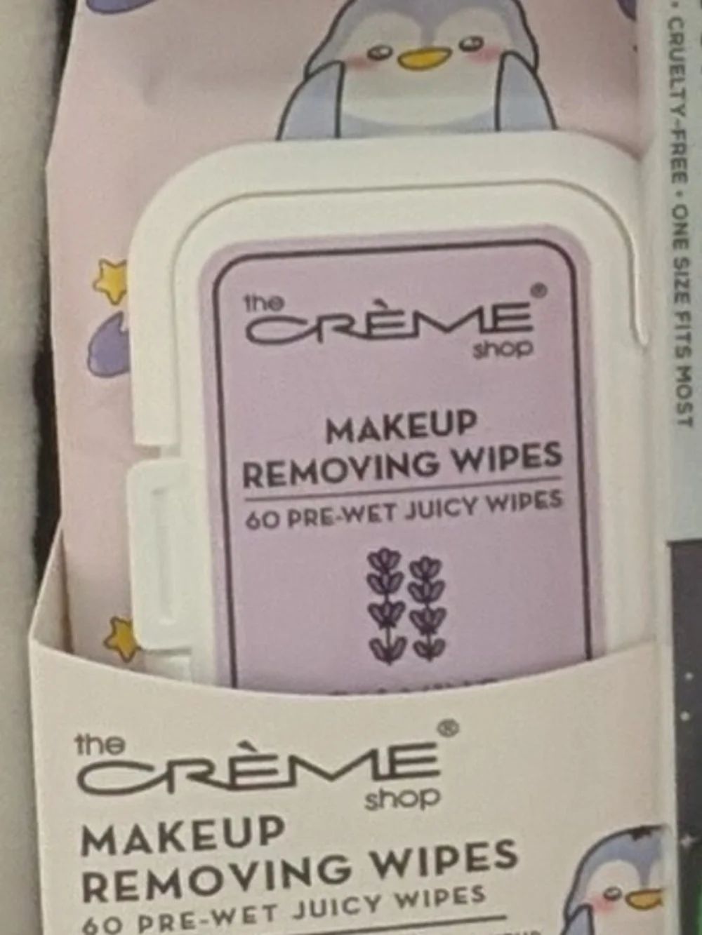 3 - The Crème Shop Lavender Wipes, Coconut Jelly Lip Oil And Creme Makeup Bag - Picture 1 of 3